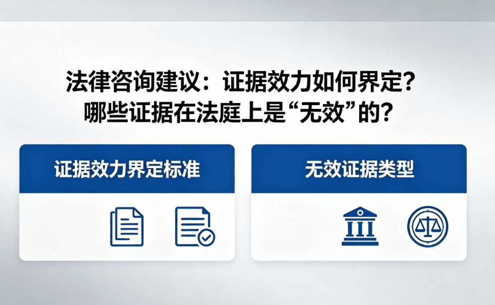 法律咨询建议:证据效力界定标准与无效证据类型文章配图