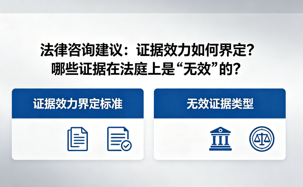 法律咨询建议:证据效力界定标准与无效证据类型文章配图